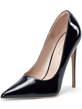 Elisabet Tang Women's High 4in Heels Pumps Closed Pointed Toe Stiletto Black